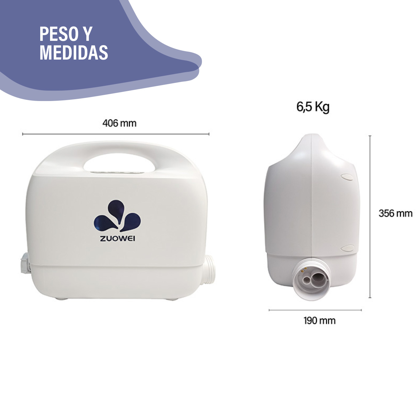 Ducha portátil Zuowei ZW186Pro con sistema de aspiración de agua - Imagen 3