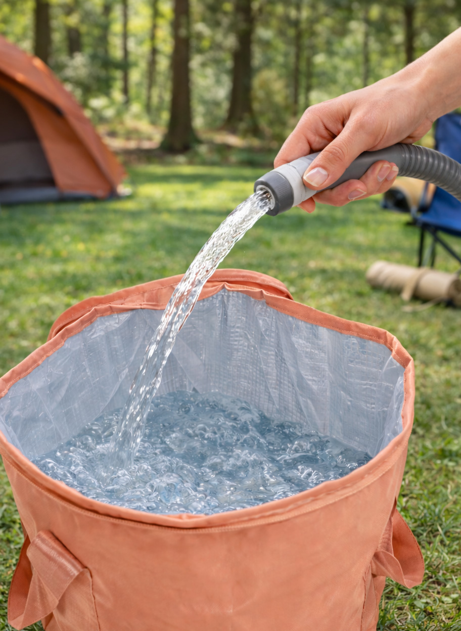 llenando-cubo-camping